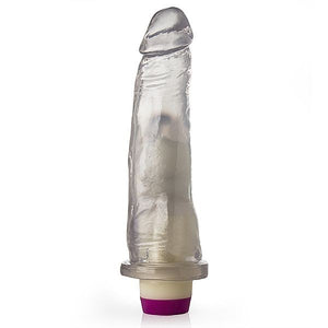 Prótese com vibrador 10 - 18,5x4,5 cm - Translúcido